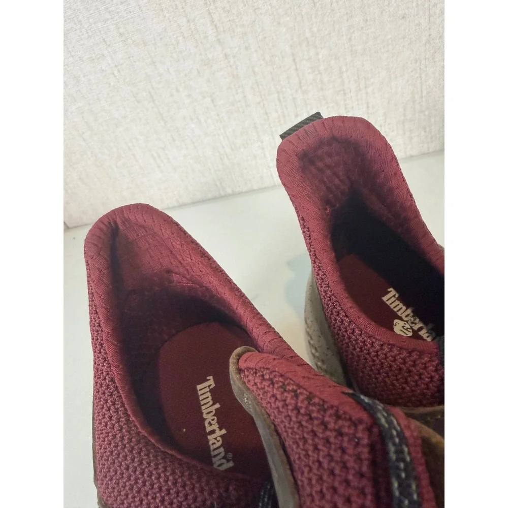 TIMBERLAND MEN'S FLYROAM TRAIL‎ LOW SNEAKERS size 10.5 color black and burgundy